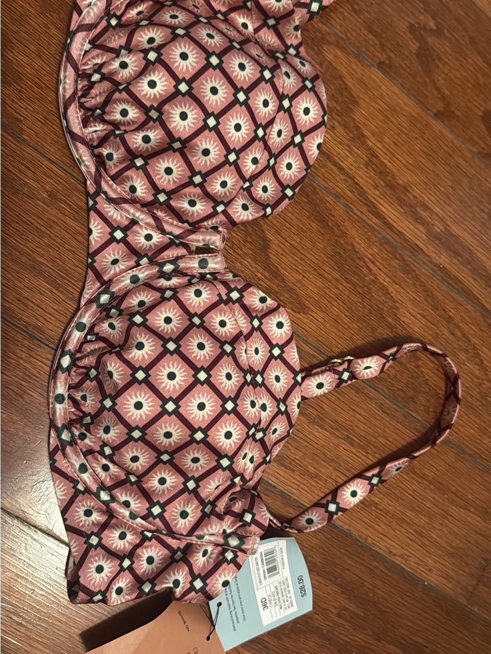Patterned Mauve Sunburst Underwire Bra